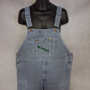 Key Imperial Bib Overalls 48x30 Hickory Striped Denim Railroad Engineer
