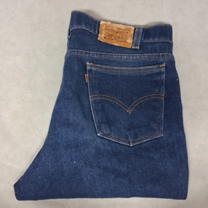 1990's Levi's 852 Loose Fit Blue Jeans Men's 38x32 Orange Tab Straight Dark Wash