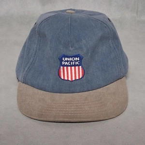 Cap America Union Pacific Railroad Ballcap Blue Gray Denim Adustable
