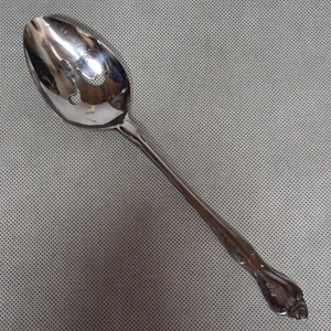 Ekco Eterna Regal Rose Pierced Slotted Serving Spoon Stainless Steel 8 1/4