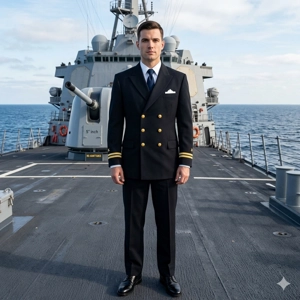 1990's U.S. Navy Officer Dress Uniform Coat Jacket Men's 44 Long Blue Lt Cmdr LO