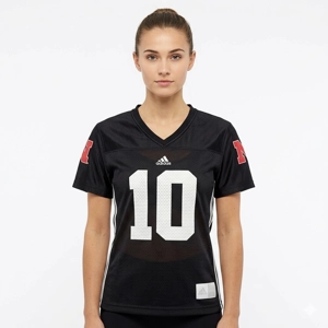 Adidas Nebraska Cornhuskers Football Jersey Women's Medium Black White #10