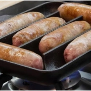 Upan Cast Iron Sausage Grill Pan Skillet Holds 6-6