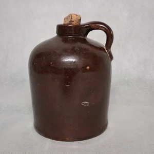 Stoneware Moonshine Whiskey Jug 4/5 Quart Brown Beehive Crock Jug 6 3/8