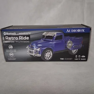 Retro Ride Bluetooth FM Radio Blue Pickup Truck Speaker USB TF Rechargeable New