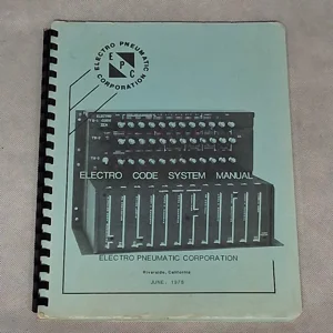 Harmon Electro Pneumatic Corporation Electro Code System Manual 1978