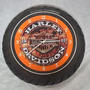 Harley-Davidson Wall Clock Sign Real Harley Davidson Dunlop D407 Tire 180 65B16