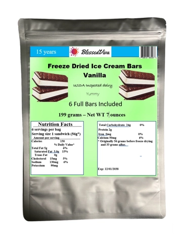 Freeze Dried Vanilla Ice Cream Sandwiches - 6 Full Sandwiches