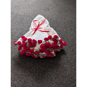 Hand Crochet Rose Circular Bouquet Blanket
