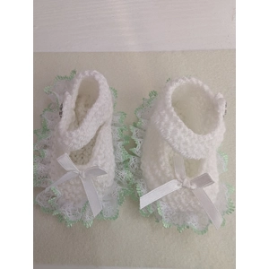 Hand knitted Lace Baby Shoes
