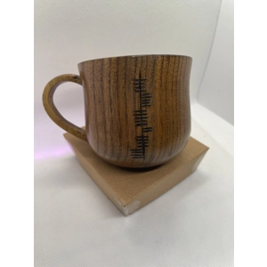 Ogham Espresso Wooden Mug- Personalised