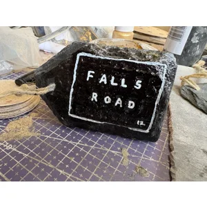 Mini Belfast Street Sign Decoration - Hand Carved, Hand Finished