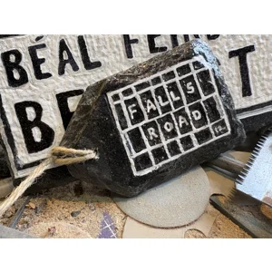 Mini Belfast Street Sign Decoration - Hand Carved, Hand Finished