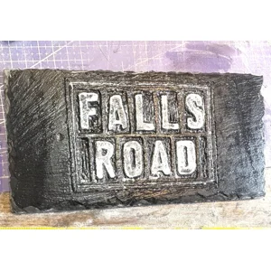 Small ‘Falls Road’ Street Sign Slate- Distressed