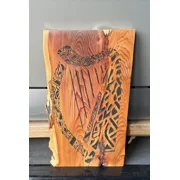 Yew Slab Harp Wall Art