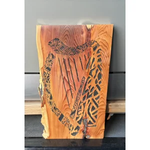 Yew Slab Harp Wall Art