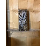 Solid Oak Small White Feather Wall Plaque ‘Dochas’ ‘Hope’