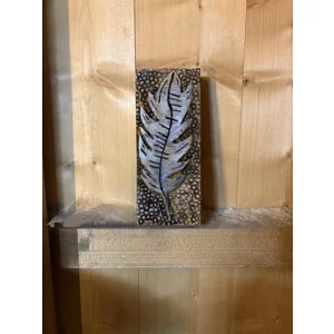 Solid Oak Small White Feather Wall Plaque ‘Dochas’ ‘Hope’