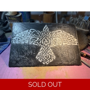 Celtic Slate Raven Carved with Ogham “Freedom”