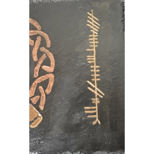 “Together” Hand Carved Claddagh Slate Ogham Inscribed