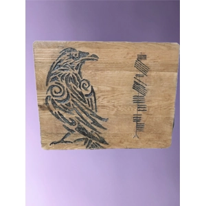 “Nevermore” Reclaimed Wood Ogham Carving