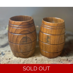 One off Dad and Son Whiskey Barrel Cups, Ogham Inscribed