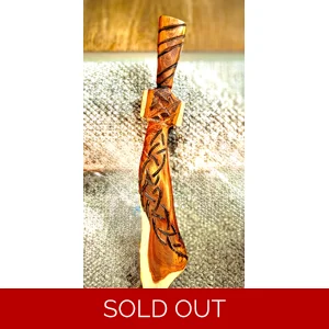Celtic Knot Hand Carved Yew Ornamental Mini Sword