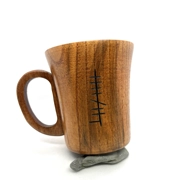 Hand Carved Inscribed Ogham Wooden Tea Mug
