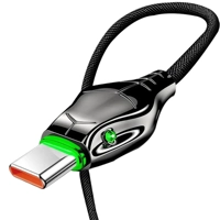 100W Fast Charging USB-A to USB-C Cable, LED Indicator, Braided Nylon, 1m Length