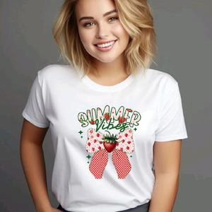 Fmplus White T-shirt Summer Vibes Design