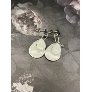 Teardrop White Marble Dangle