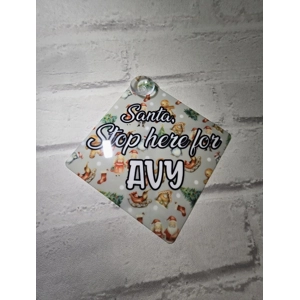 Santa Stop Here Window Sign