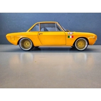 Customized Norev 1:18 Lancia Fulvia 1600 HF Diecast Model Car – Modified Yellow Classic with Custom