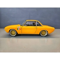 Customized Norev 1:18 Lancia Fulvia 1600 HF Diecast Model Car – Modified Yellow Classic with Custom