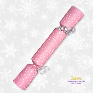 Chirstmas Snow on Pink - DIY Cracker Kit - Set of 6