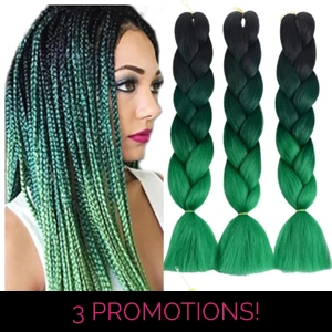 Black green braids