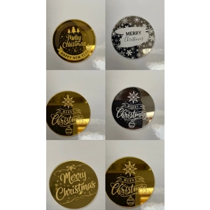 ACRYLIC CHRISTMAS ROUND DISC TOPPER