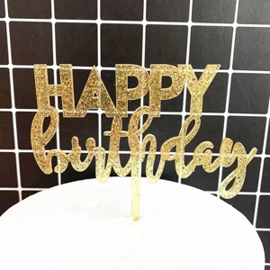 ACRYLIC GLITTER BIRTHDAY CAKE TOPPER