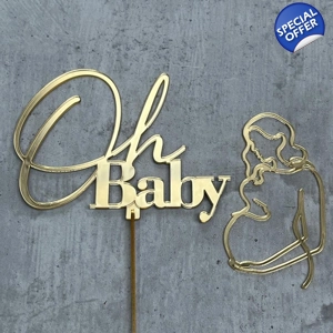 OH BABY TOPPER AND PREGNANT SILHOUETTE