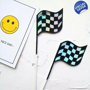 RACING FLAG CAKE TOPPER