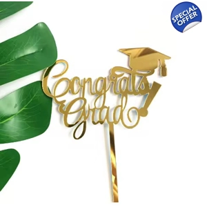 GOLD CONGRATS GRAD TOPPER