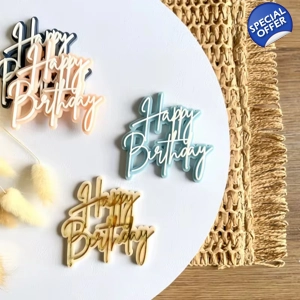 DOUBLE LAYER HAPPY BIRTHDAY ACRYLIC CHARM