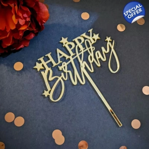 GOLD HAPPY BIRTHDAY TOPPER