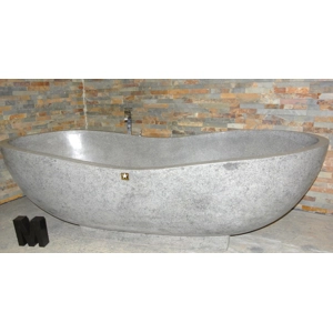 Handcrafted Grey Terrazzo Stone Freestanding Bathtub - Spa Quality