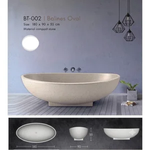 Handcrafted Terrazzo Stone and Cement Freestanding Bathtub - Spa Quality