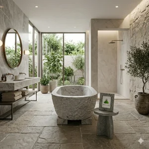 Handcrafted Marble Freestanding Bathtub - Spa Quality (Oval)