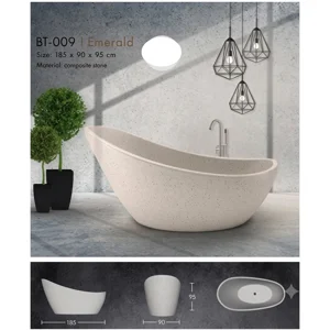 Handcrafted Terrazzo Stone and Cement Freestanding Bathtub - Spa Quality