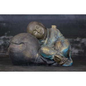 Hand-Painted Sleeping Buddha on a Cloth Sack
