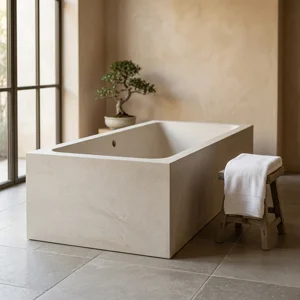 Handcrafted Terrazzo Stone Freestanding Bathtub - Spa Quality (Rectangular)