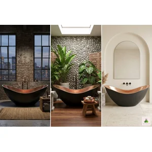 Handcrafted Copper Freestanding Bathtub - Spa Quality
